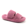 Women New Fashion Comfy Soft Short Imteted Mink Furry Indoor Fur Two Strap Slippers