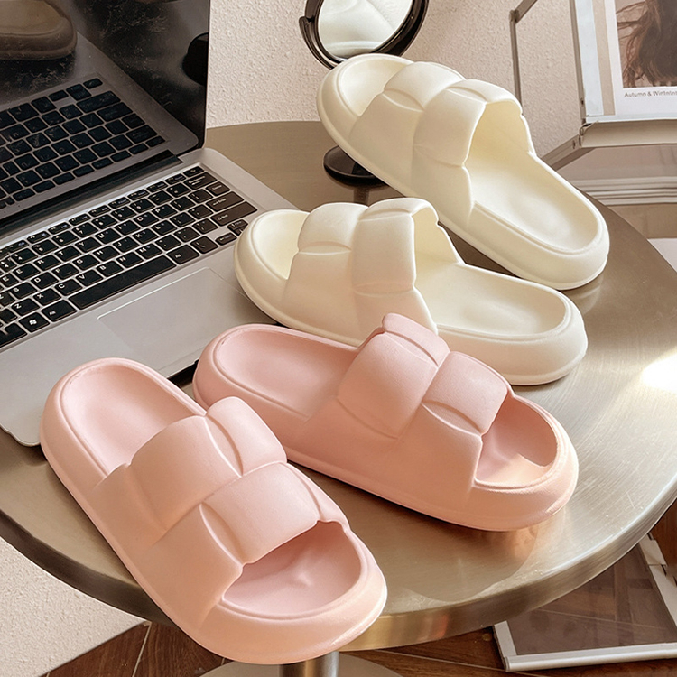 Custom Summer Girls Thick Slides Bathroom One Strap Cloud Slippers