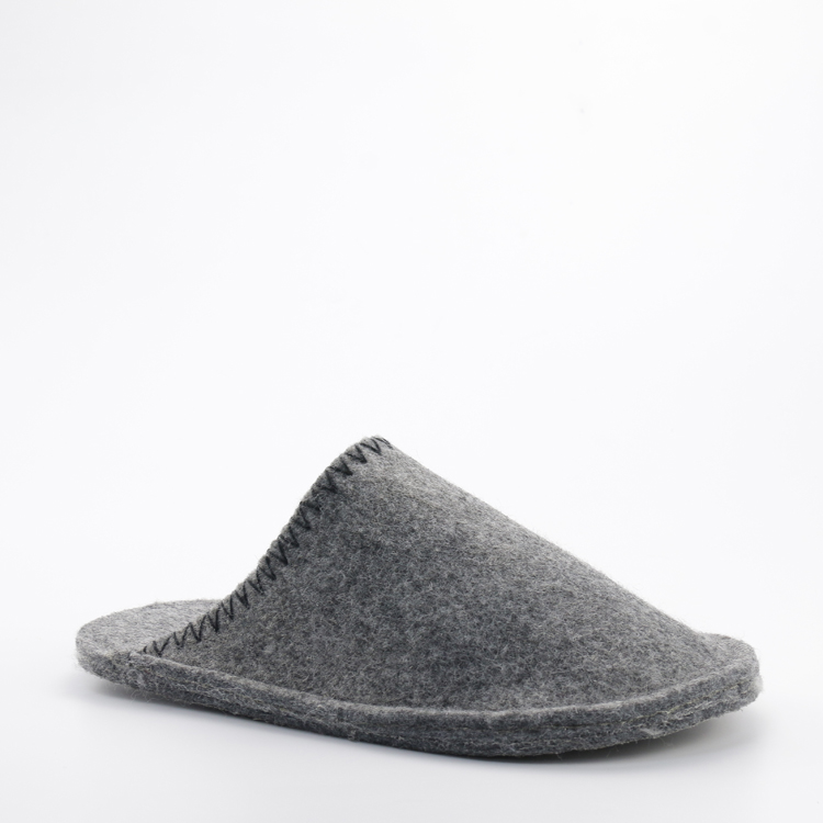 Custom Unisex Comfy Flat Light Weight Bedroom Indoor Closed Toe Felt Slippers Logo