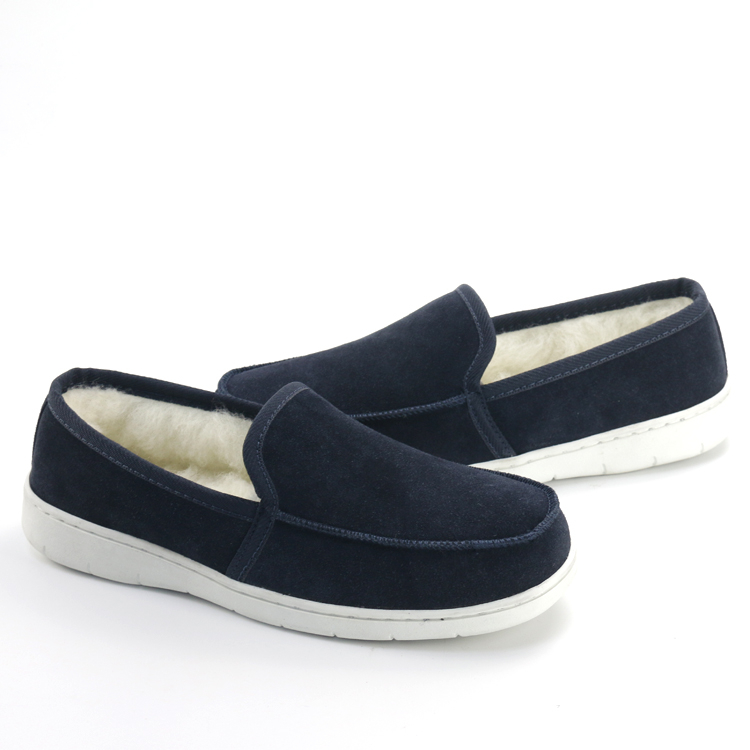 Custom Winter Warm Fluffy Fur Casual Shoes Moccasin Slippers For Men