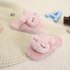 Girls Cute Fluffy Cartoon Plush Indoor Kids Faux Fur Animal Rabbit Slippers Custom Logo