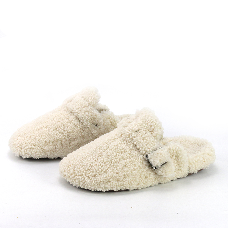 Custom Women Fashion Soft Outdoor Lamb Fur Closed Toe Birken Slippers