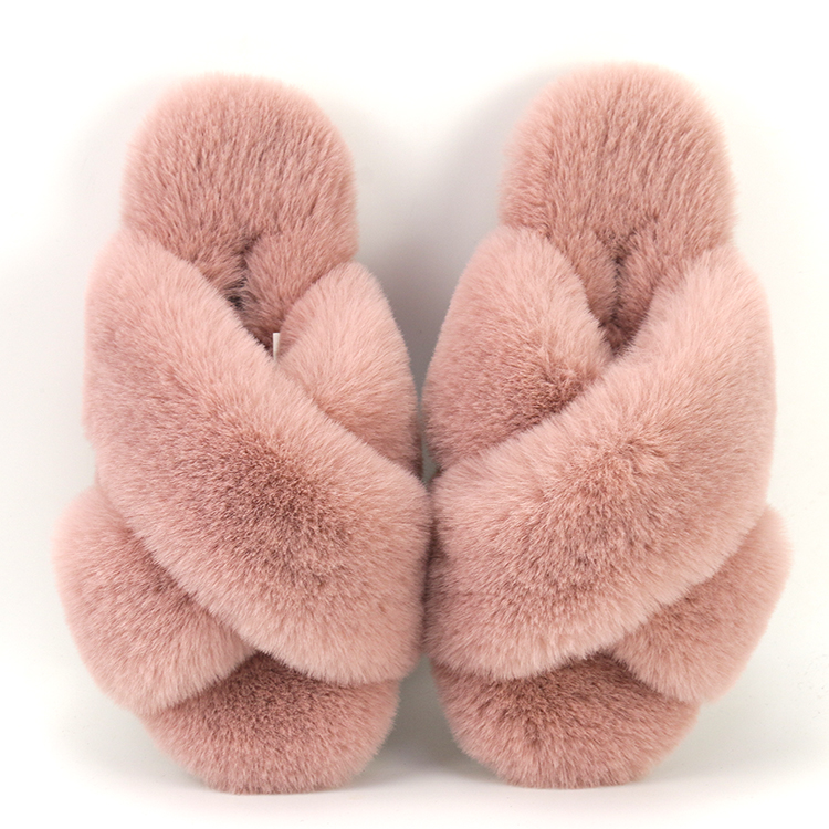 OEM Custom Winter Warm Fuzzy Indoor Outdoor Home Faux Sheepskin Fur Slides Slippers for Women