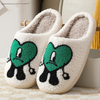 Custom Smile Soft Indoor Bedroom Winter Love Pattern Cotton Memory Foam Bad Bunny Slippers
