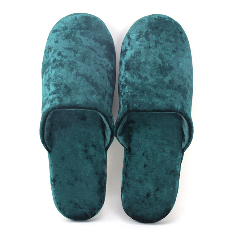 Designed Thick Memory Foam Soft Closed Toe Luxury Velvet Slippers Hotel