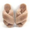 Custom Fuzzy Fur Slides Comfortable Indoor Outdoor Women Flat Fluffy Sandals Sheepskin Slippers 