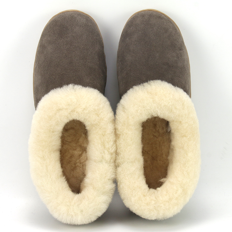 Custom Winter Warm Outdoor Wide Sheepskin Slippers