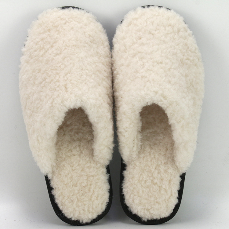 Women Furry Bedroom Soft Cozy Faux Lamb Fur Slippers