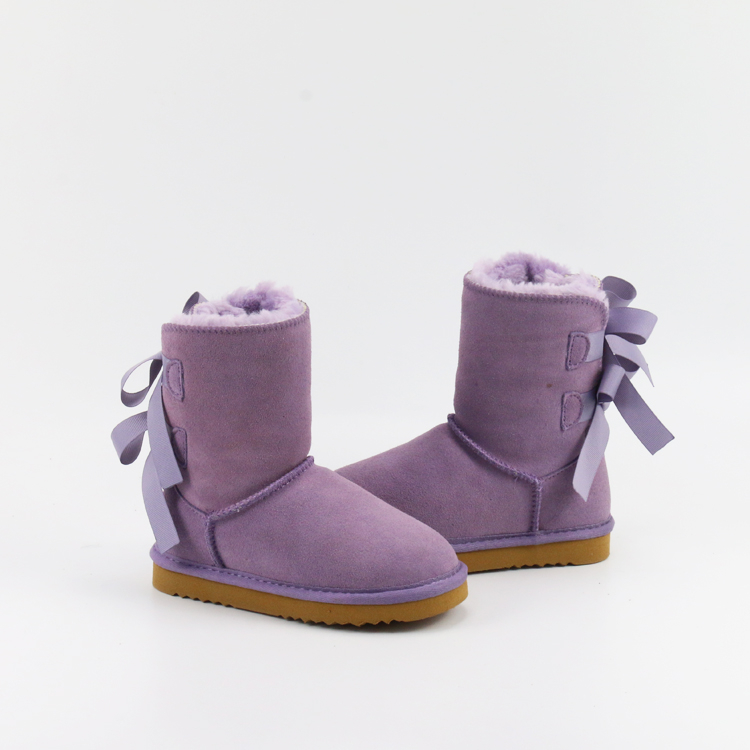 Children Winter Genuine Leather Snow Boots