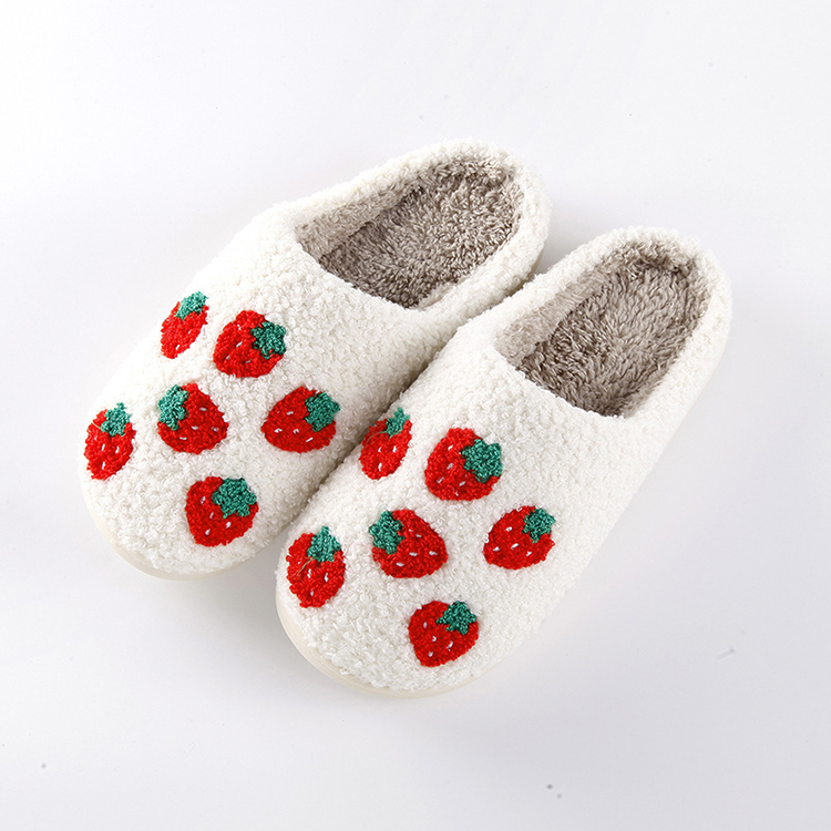 Custom Women Cute Fruit Style Soft Memory Foam Strawberry Slippers