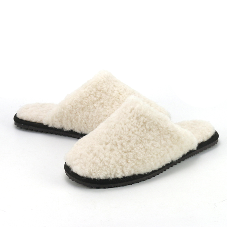 Women Furry Bedroom Soft Cozy Faux Lamb Fur Slippers