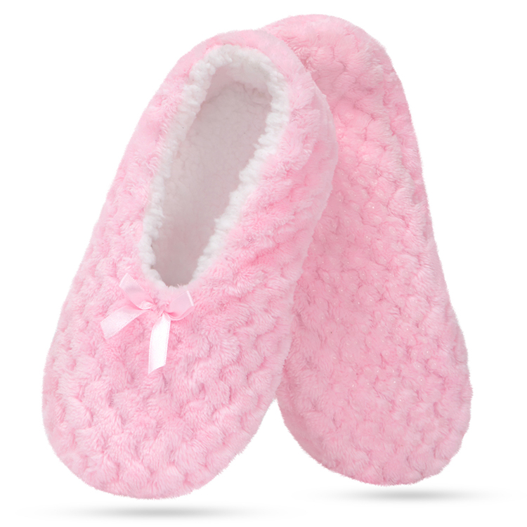 Custom Cute Bow Indoor Bedroom Bed Women Ballet Style Slippers