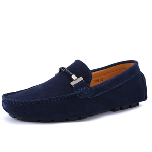 Classic Elegant Buckle Soft Cow Suede Leather Flat Driving Casual Penny Loafer Mocassin Men's Dress Boat Shoes 