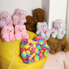 Lovely Winter Warm Fluffy Home Indoor Soft Anti-Slip Faux Fur Cute Plush Teddy Bear Bedroom Shoes Slippers