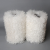 Custom Women Winter Warm Fluffy Fuzzy Faux Sheepskin Fur Outdoor Snow Ankle White Fur Boots