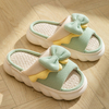 Cute Bow Indoor Cotton Linen Thick Bottom Anti Slip Sandals Flax Slippers