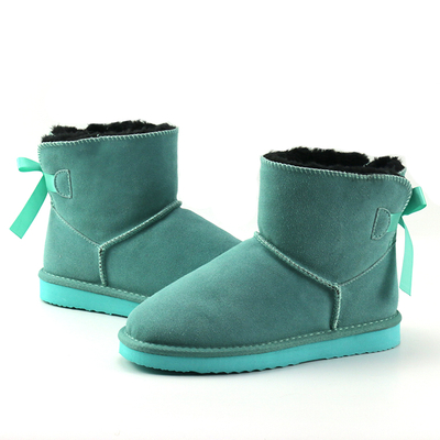 Children Outdoor Girl Winter Warm Bow Ankle Snow Boots for Kids