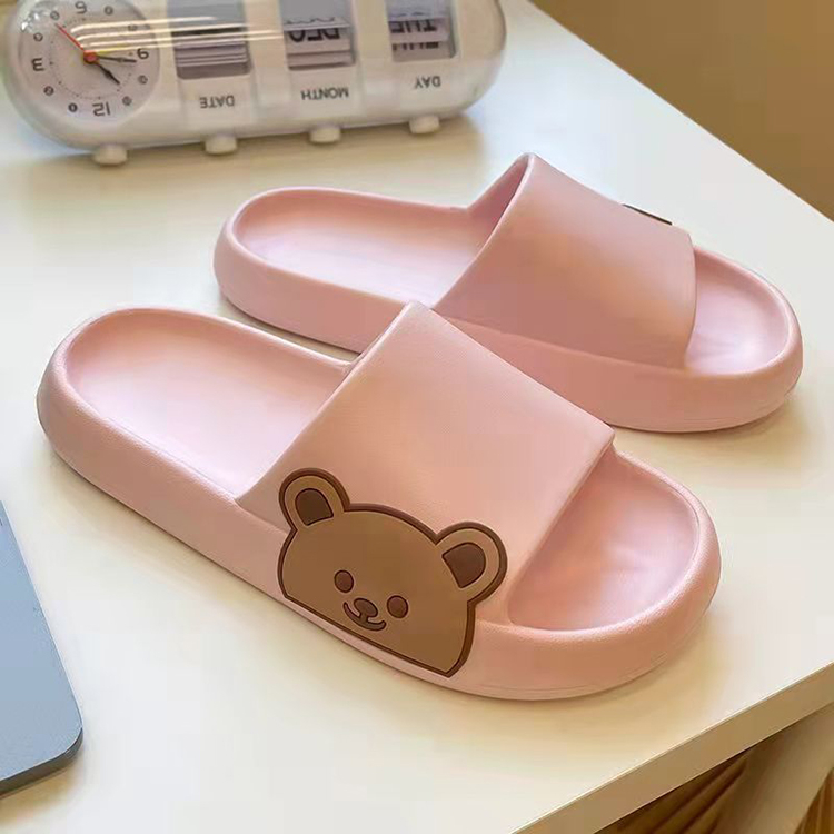 Comfortable Summer Indoor Bath EVA Thick Platform Home Cartoon Bear Beach Sandals Pillow Cloud Slides Slippers