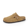 Custom Women Unisex Fashion Cow Suede Closed Toe Birken Cork Sandals Beach Slides Slippers