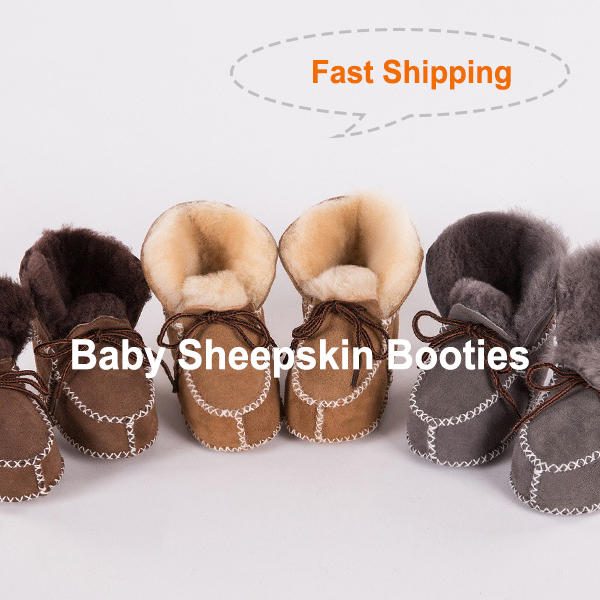 Infants Sheepskin Fleece Baby Booties